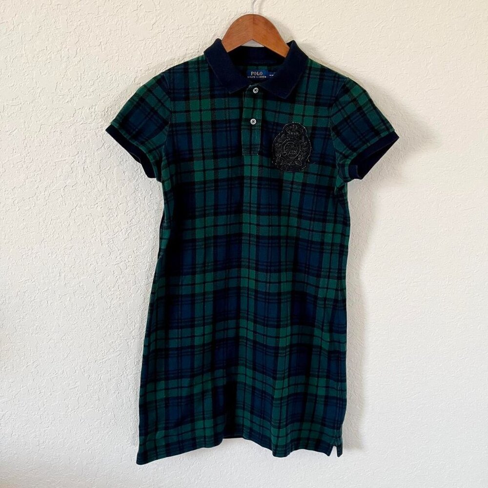Polo Ralph Lauren XS navy and green plaid dress
